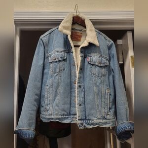 Classic Levi's Unisex Size XL Original Sherpa Trucker Jean Jacket Vintage
